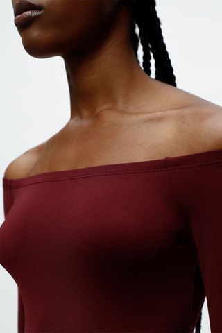 Vestido midi - Bordô