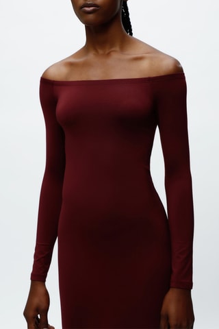 Vestido midi - Bordô