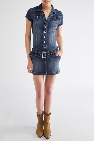 Robe chemise en jean - Bleu