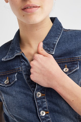 Robe chemise en jean - Bleu