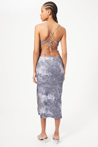 Vestido justo - Violeta e branco
