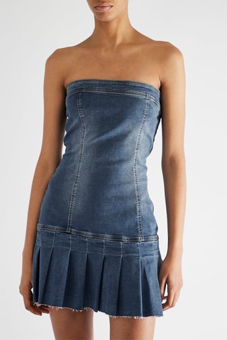 Vestido-caicai de ganga - Azul
