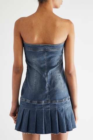 Vestido-caicai de ganga - Azul