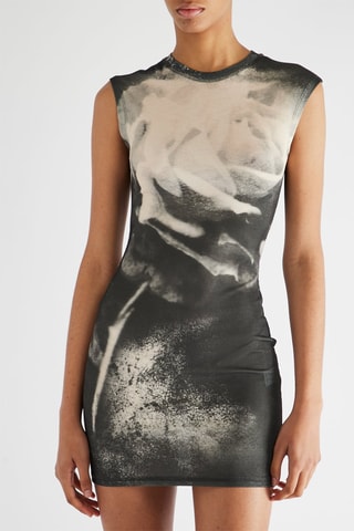 Robe courte - Noir et beige