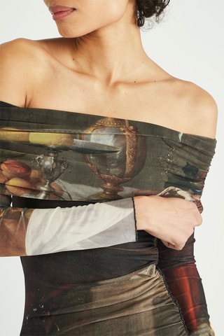 Robe longue - Noir et marron