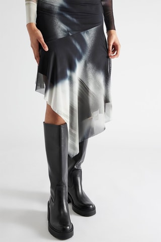Robe asymétrique - Blanc et bleu marine