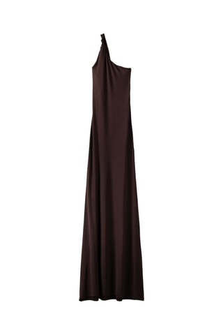 Robe midi asymétrique - Marron