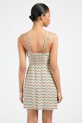 Vestido direito Castanho e bege