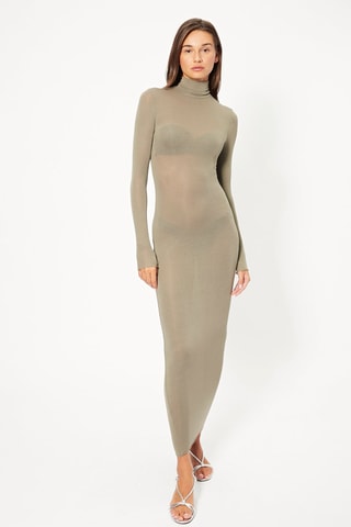 Vestido comprido - Caqui