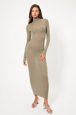 Vestido comprido - Caqui
