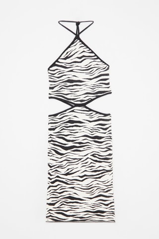 Vestido direito - Branco e preto