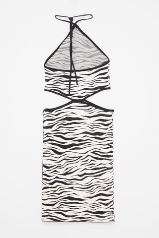 Vestido direito - Branco e preto