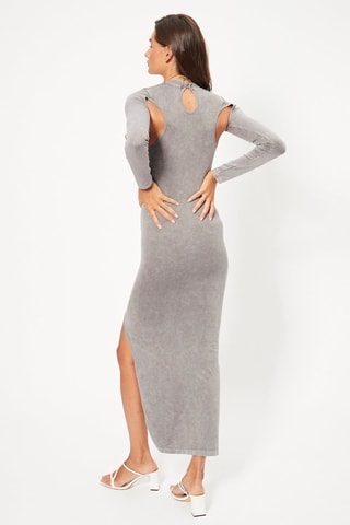 Vestido comprido - Cinzento