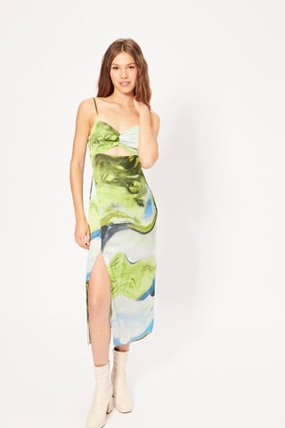 Vestido midi - Verde-azeitona