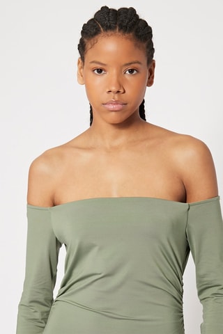 Vestido justo Caqui