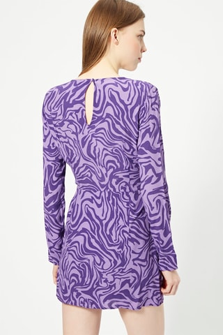 Vestido trapézio Violeta e malva