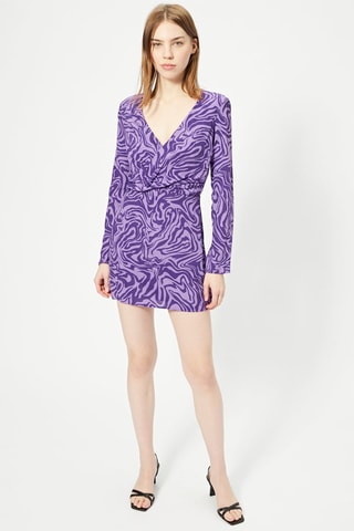 Vestido trapézio Violeta e malva