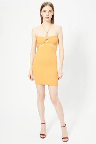 Vestido justo Mostarda