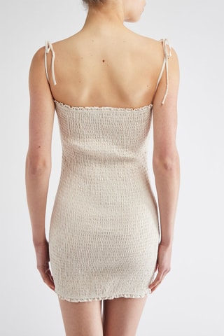 Vestido justo em linho - Bege