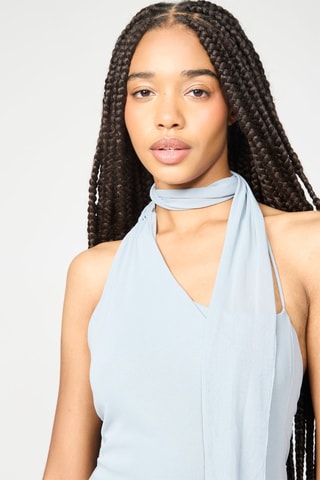 Vestido comprido - Cinzento-claro