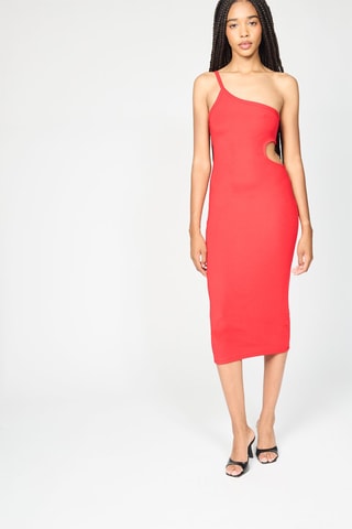 Vestido assimétrico - Vermelho