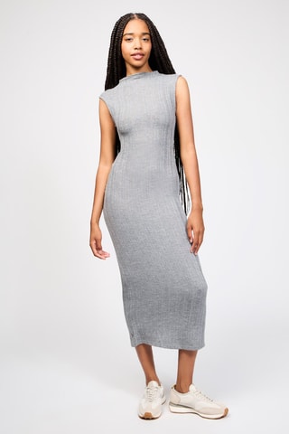 Vestido justo - Cinzento-claro