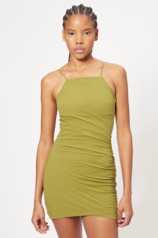 Vestido justo - Verde-azeitona