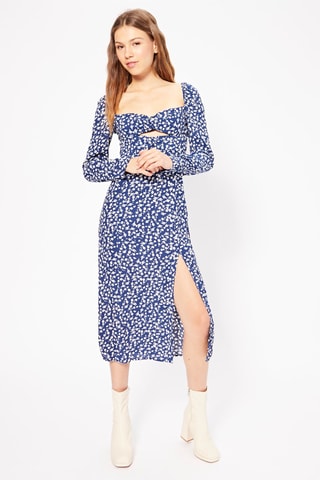 Vestido midi - Azul-marinho
