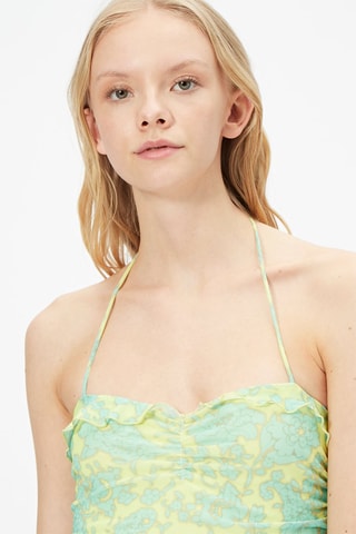 Vestido estilo patinadora Verde-claro e turquesa