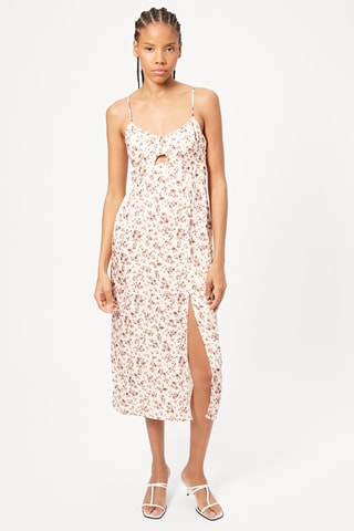 Vestido midi - Cru e rosa