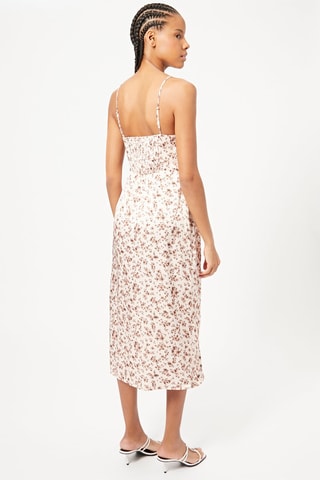 Vestido midi - Cru e rosa