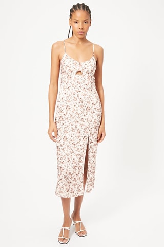 Vestido midi - Cru e rosa