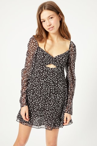 Vestido estilo patinadora - Preto e branco