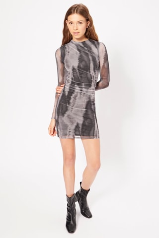 Vestido justo tie and dye - Cinzento