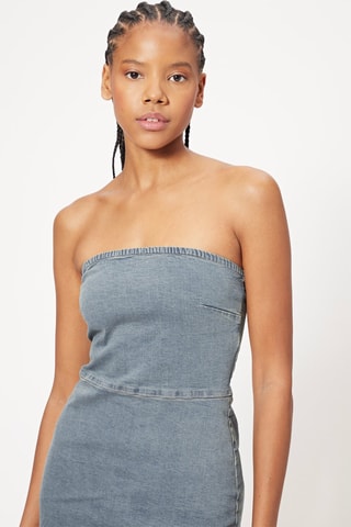Vestido caicai de ganga - Azul