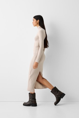 Vestido-camisola - Bege