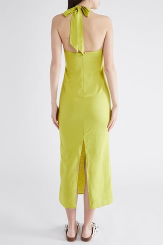 Vestido compridas em linho - Verde