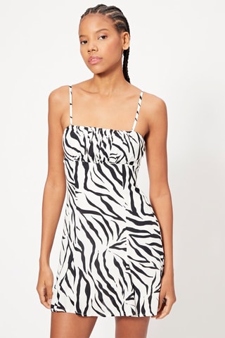Vestido curto - Branco e preto