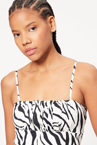 Vestido curto - Branco e preto
