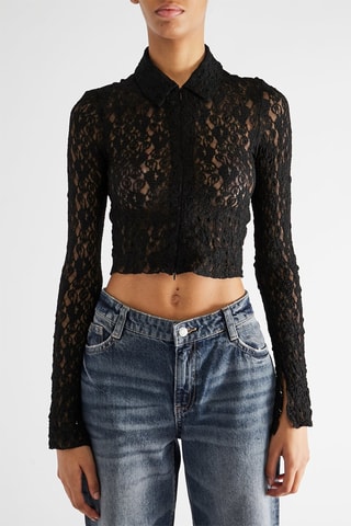 Camisa de renda - Preto