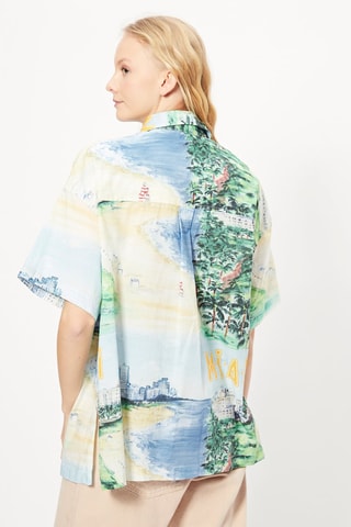 Camisa Verde e azul-celeste