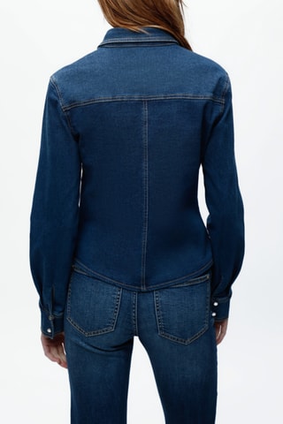 Camisa de ganga - Azul-marinho