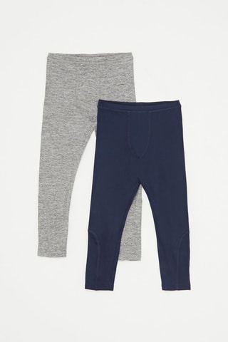 2 leggings Cinzento-claro mesclado e azul-marinho