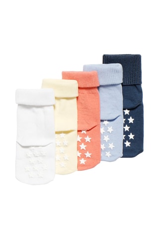 5 pares de meias antiderrapantes - Multicolor