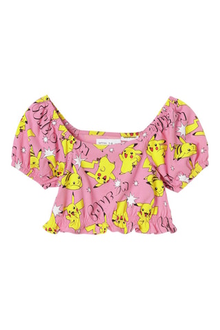 Top Pikachu Pokémon Rosa e amarelo
