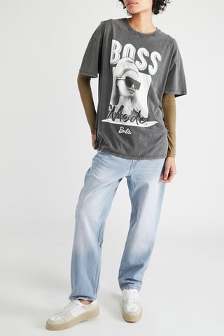 T-shirt oversize Boss Barbie - Cinzento