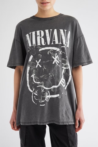 T-shirt oversize Nirvana - Cinzento
