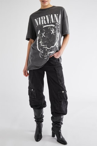 T-shirt oversize Nirvana - Cinzento