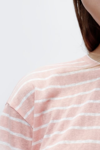 T-shirt curta Flamenco Rosa e branco