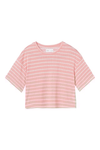 T-shirt curta Flamenco Rosa e branco